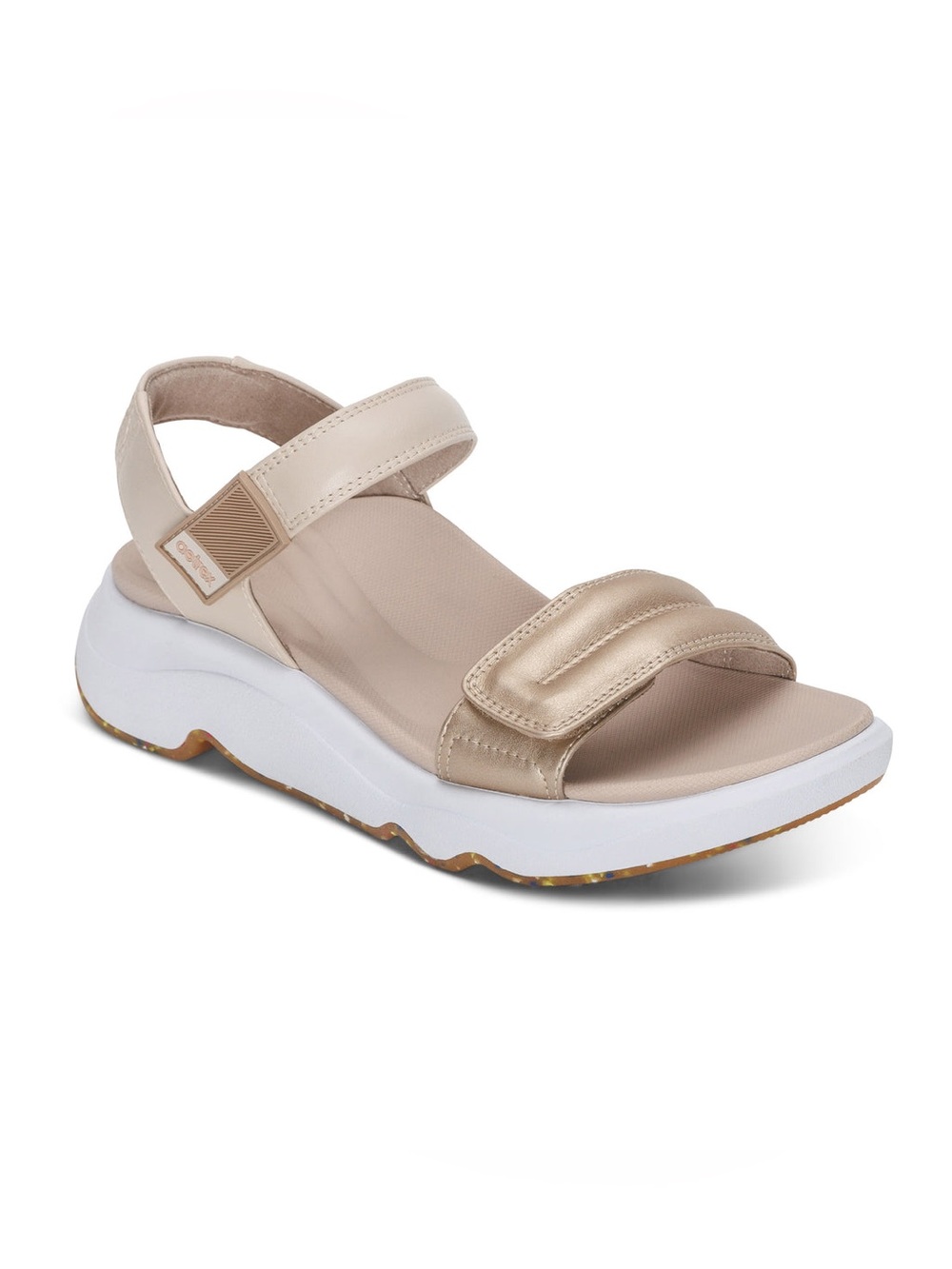 Aetrex Whit Sport Sandal Champagne and White Size 7